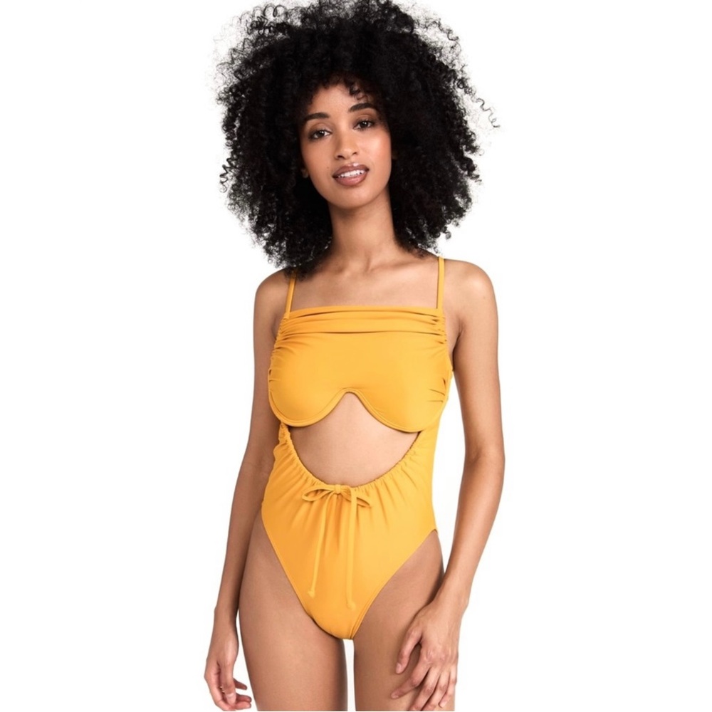 NEW ANDREA IYAMAH YELLOW ONE-PIECE SWIMSUIT